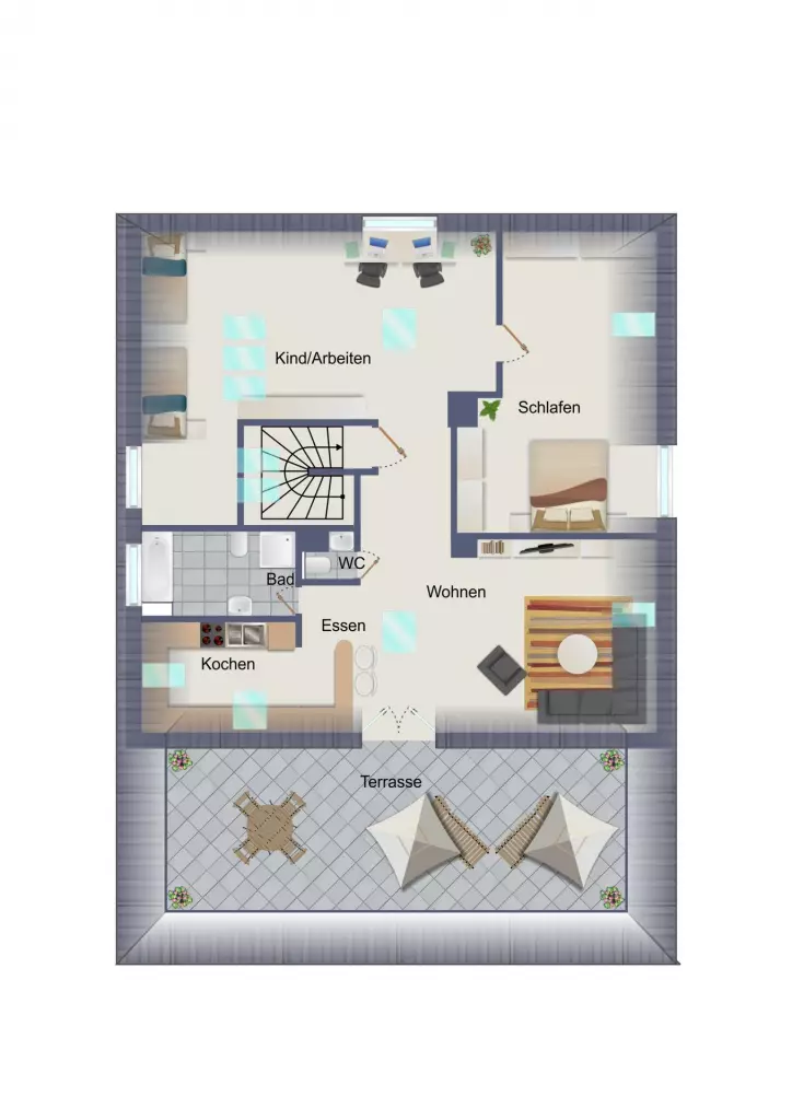 Grundriss – Dachgarten-Wohnung